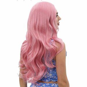 Pink Wig Full 24" Long Straight Curly Cosplay Costume Party Play Halloween Fairy